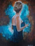 Woman with wine 60x80